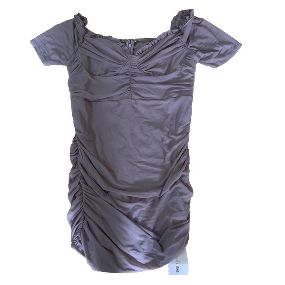 NWT SHEIN CURVE WOMEN'S ROSE PINK RUCHED RUFFLE SHORT SLEEVE DRESS PLUS SIZE 2XL - Picture 1 of 6